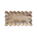 Mango Wood Tray w/ Scalloped Edge, Natural | Bridal Shower Maelynn McKinney & Harrison Lee