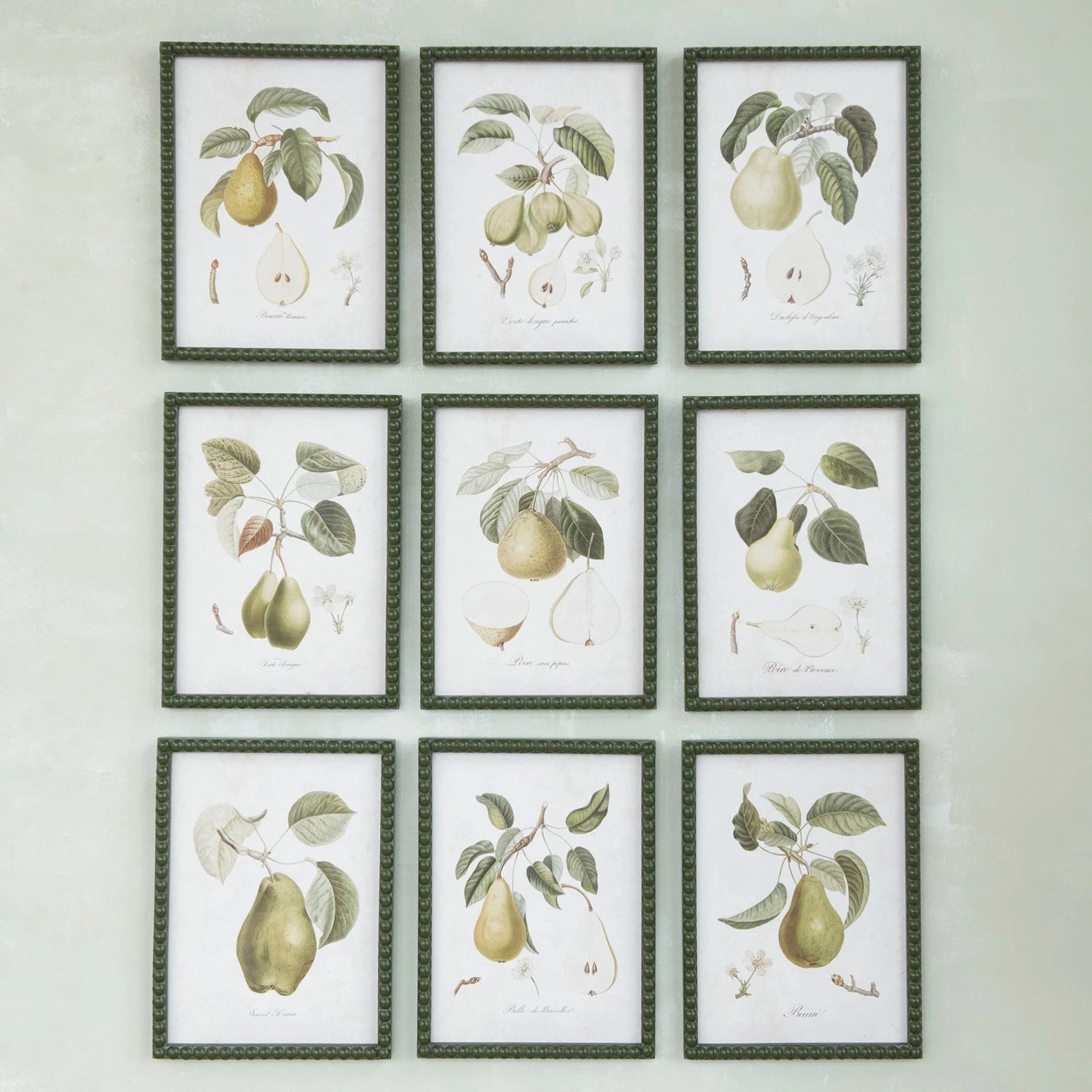 Hobnail Wood Framed Wall Décor w/ Vintage Reproduction Print, 9 Styles