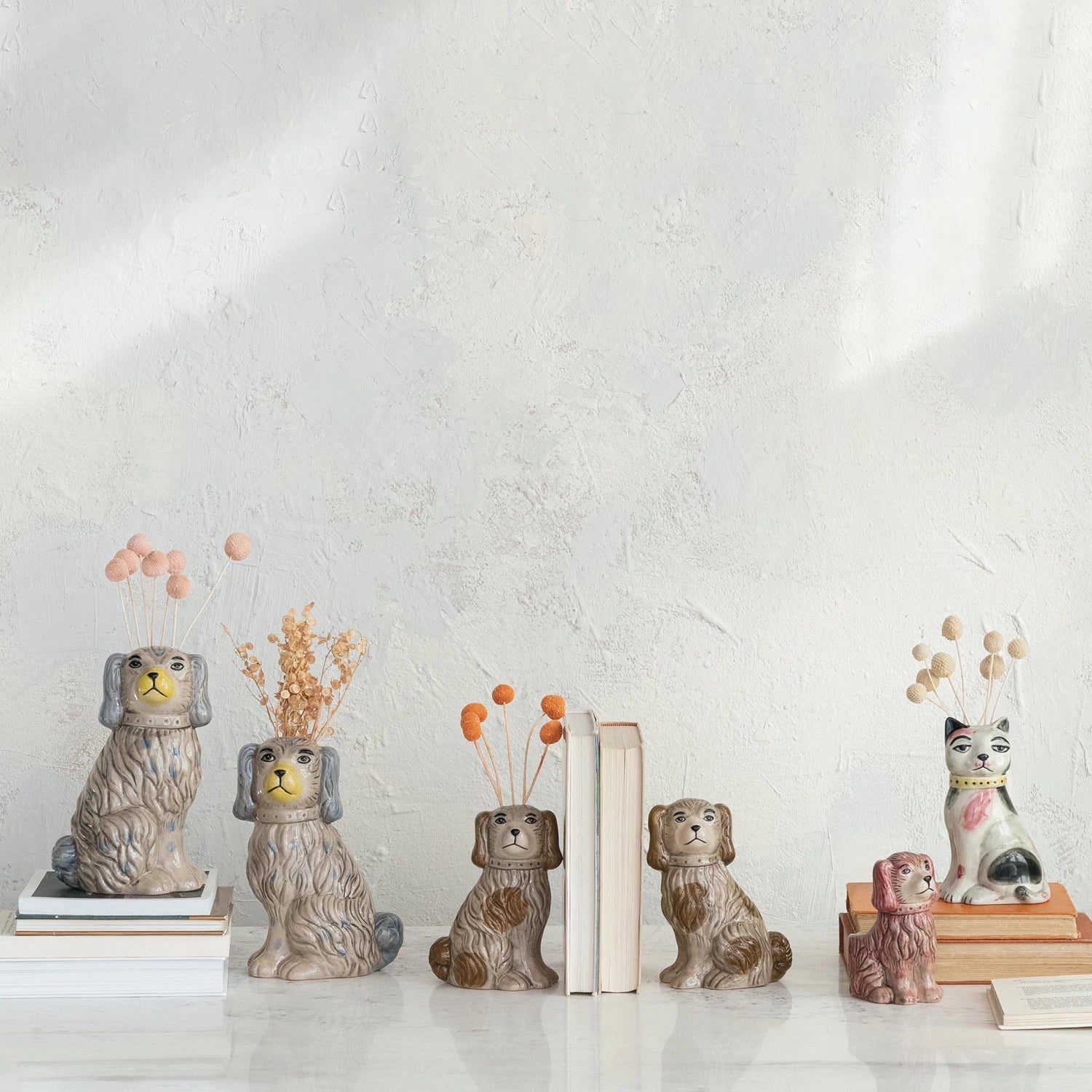 Hand-Painted Vintage Reproduction Dog Vase