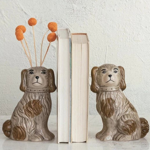 Hand-Painted Vintage Reproduction Dog Vases