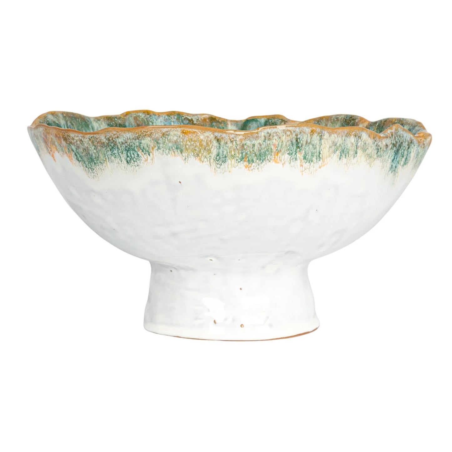 Stoneware Footed Bowl, Reactive Glaze (Each One Will Vary)