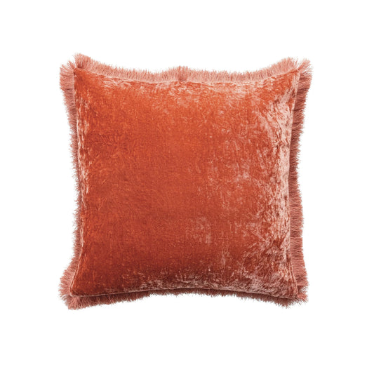 Clay Square Pillow with Eyelash Fringe