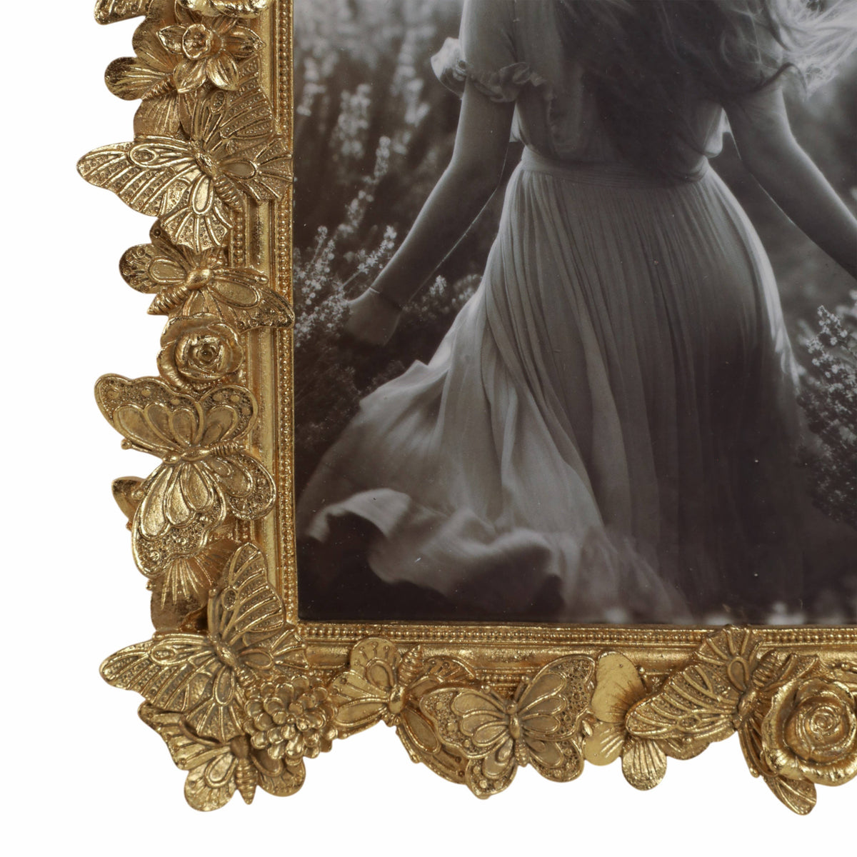 Photo Frame - Gold Polyresin Butterfly in Bloom 5x7 in.