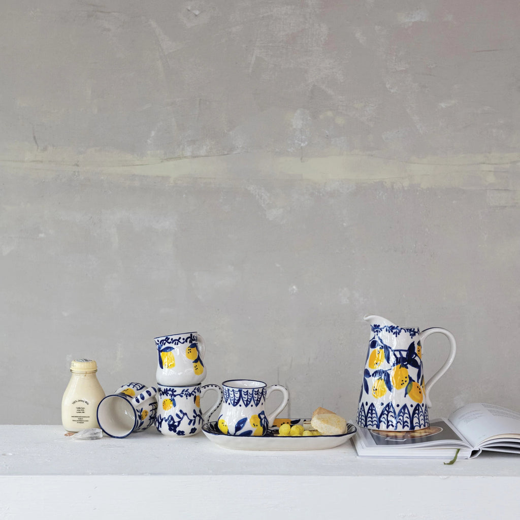 Hand-Painted Stoneware Mugs