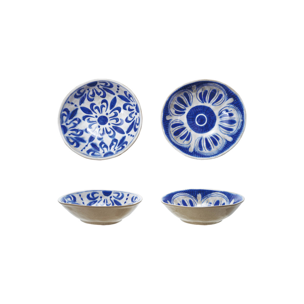 Hand-Painted Stoneware Bowl, 2 Styles (Each Will Vary)