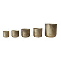 Metal Ribbed Planters with Scalloped Rims, Set of 5