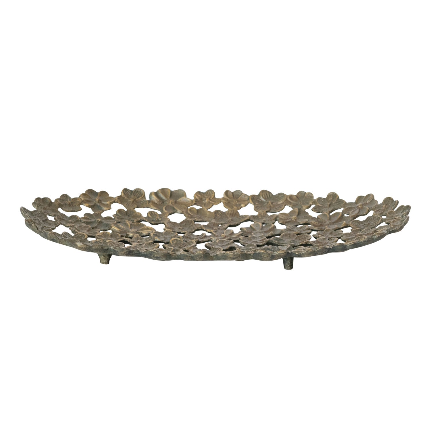 Cast-Aluminum-Flower-Tray-with-Cut-Outs-Antique-Gold-Finish