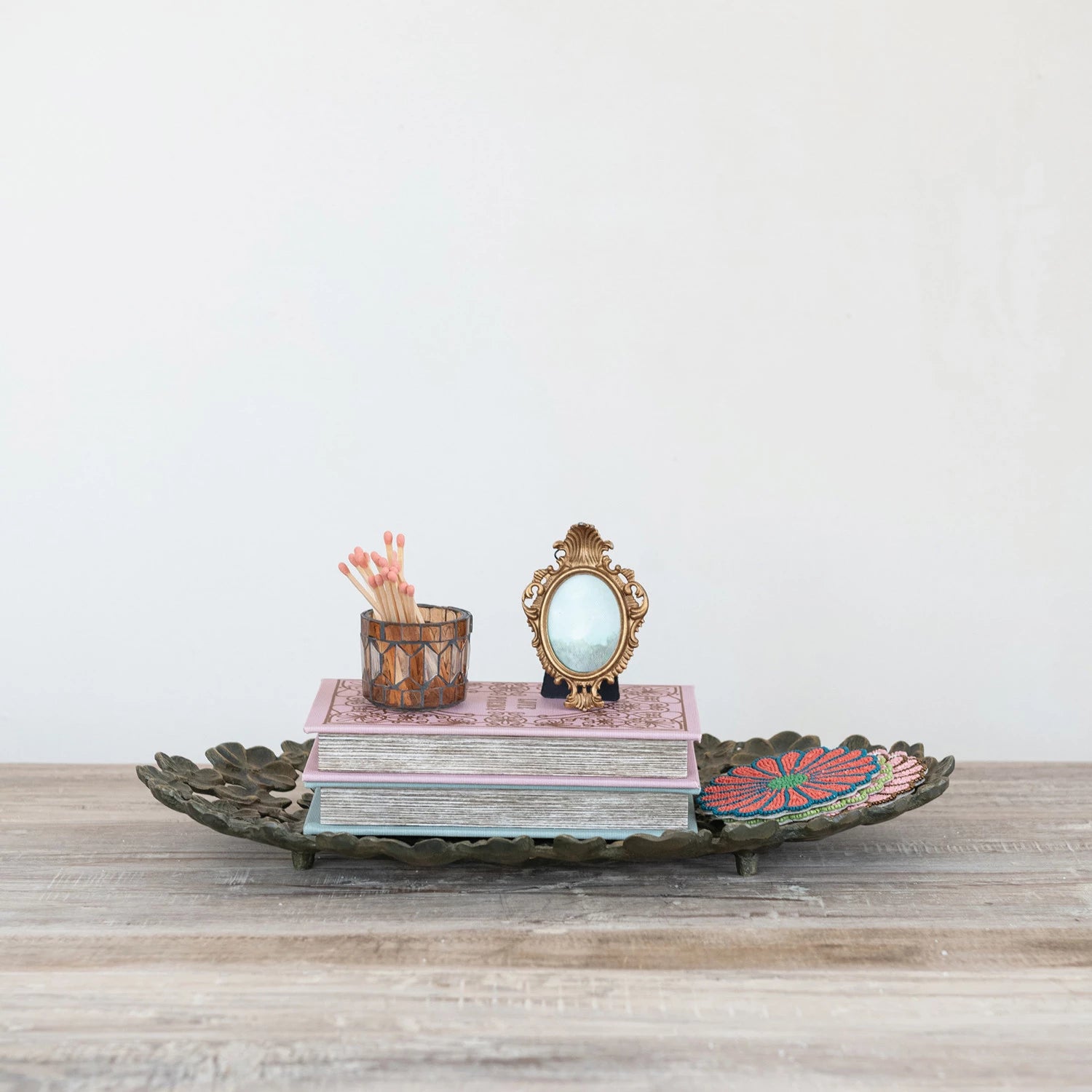 Cast Aluminum Flower Tray with Cut-Outs