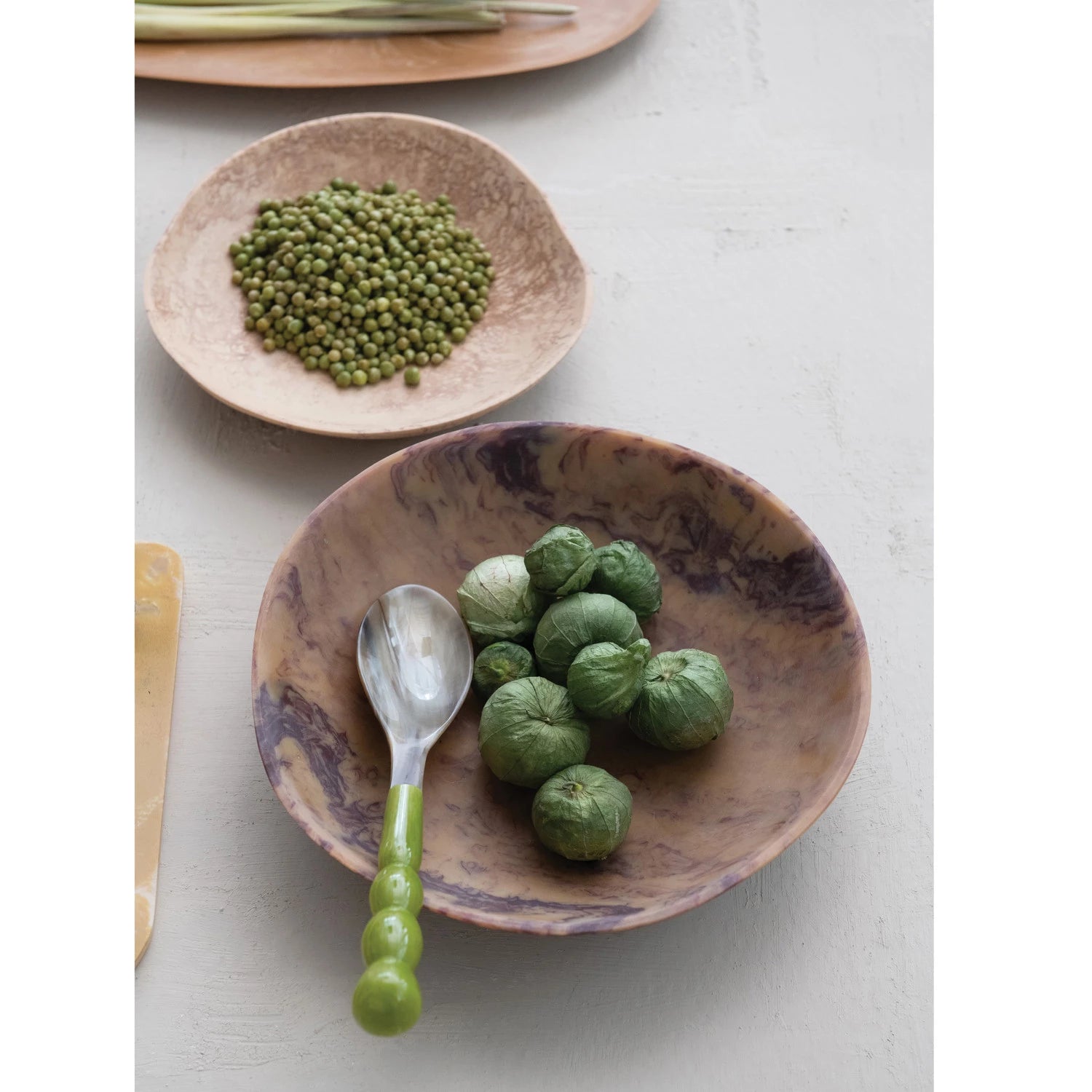 Marbled Resin Bowl, Brown