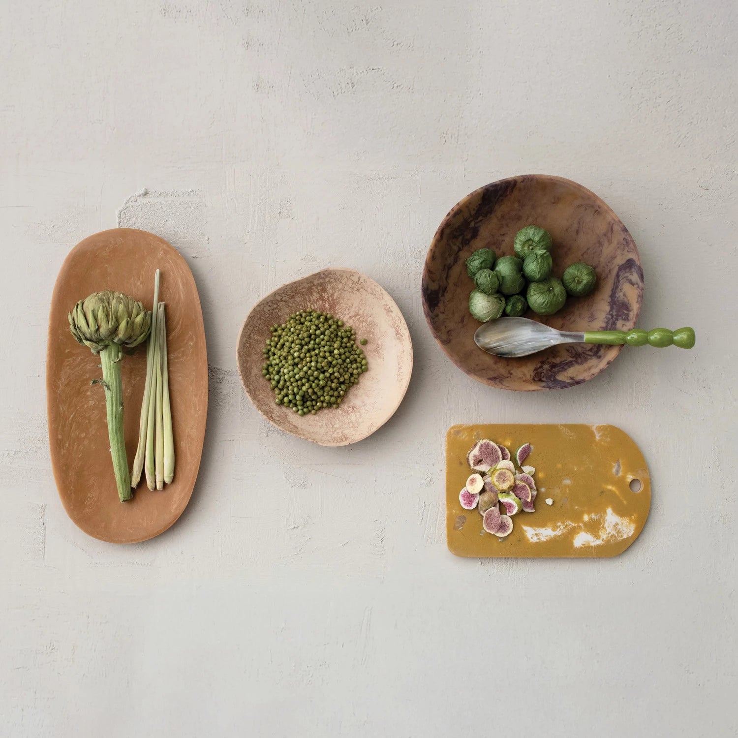 Marbled Resin Bowl, Brown