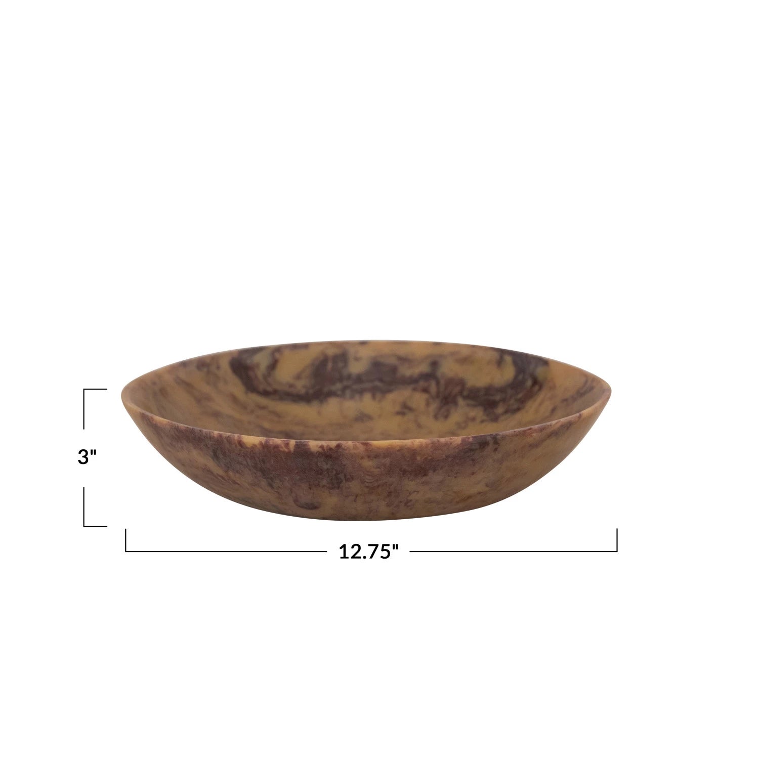 Marbled Resin Bowl, Brown