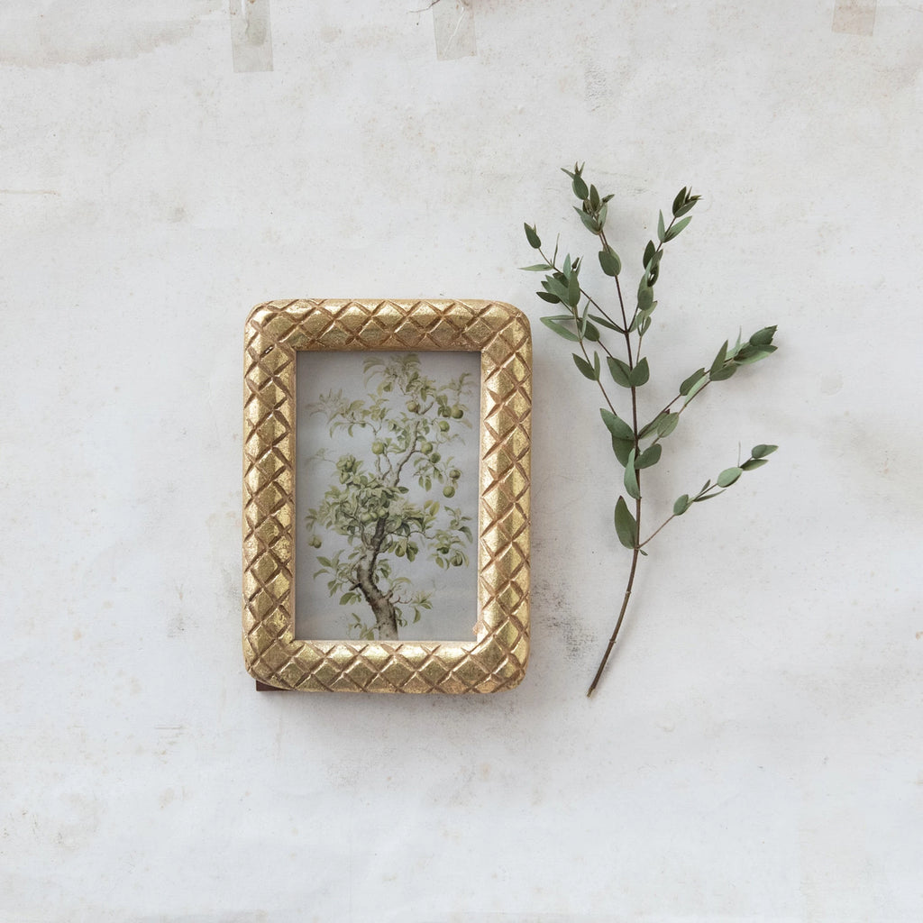 Gold Diamond Pattern Picture Frame