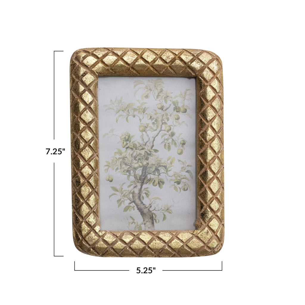 Gold Diamond Pattern Picture Frame