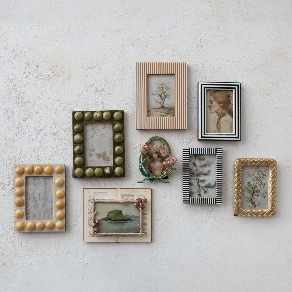 Handmade Marbled Resin Bobbin Photo Frame