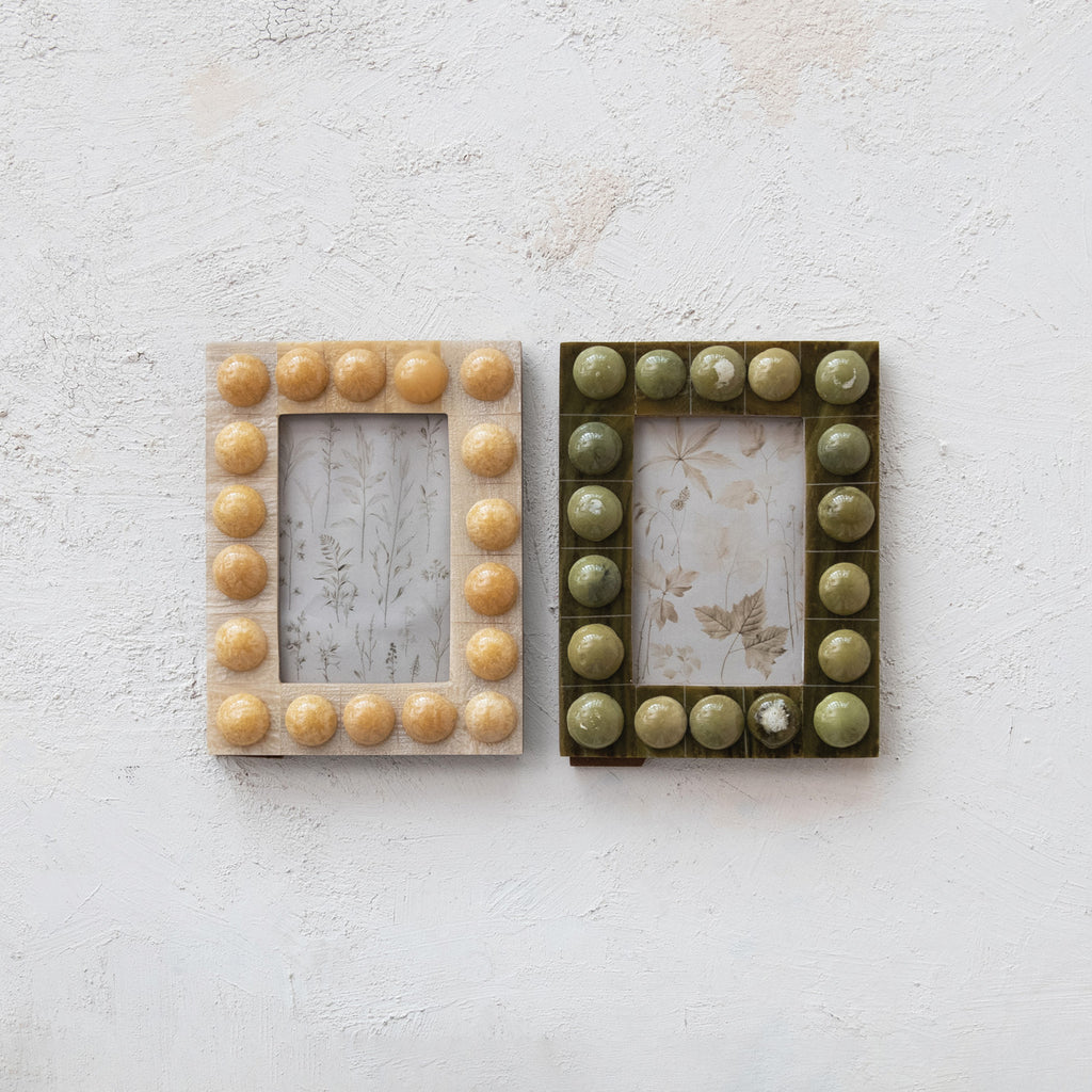 Handmade Marbled Resin Bobbin Photo Frame