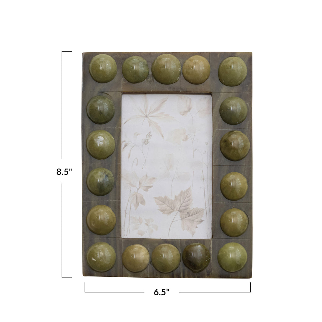 Handmade Marbled Resin Bobbin Photo Frame