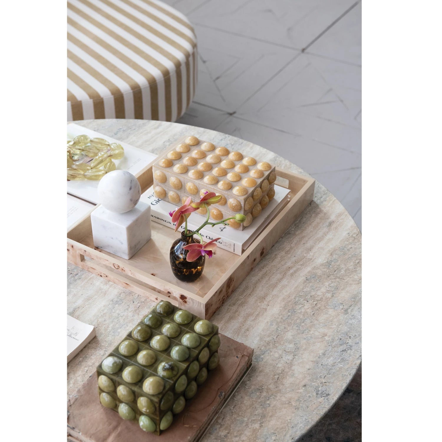 Handmade Marbled Resin Bobbin Box