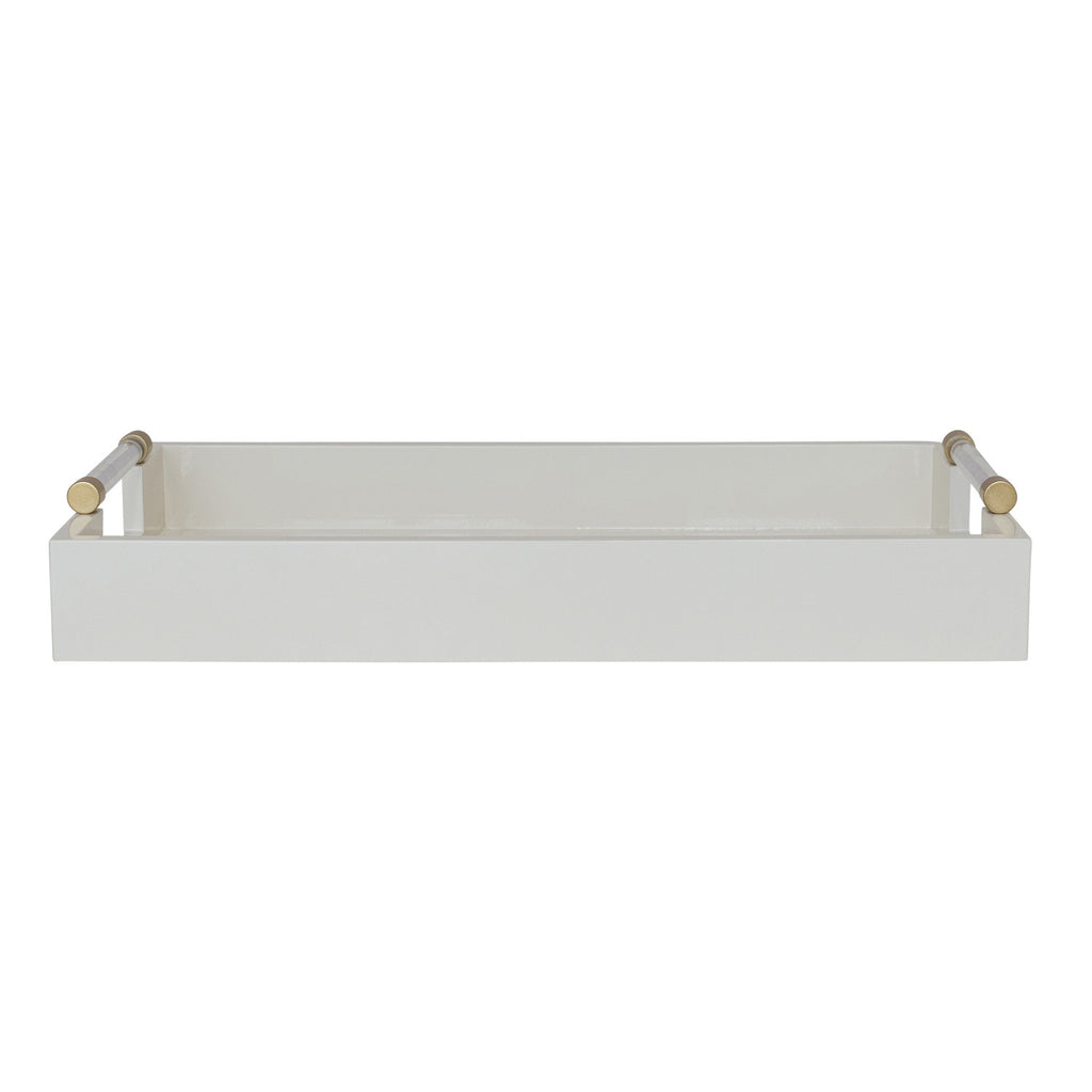 Laquered Tray with Acrylic & Metal Handles