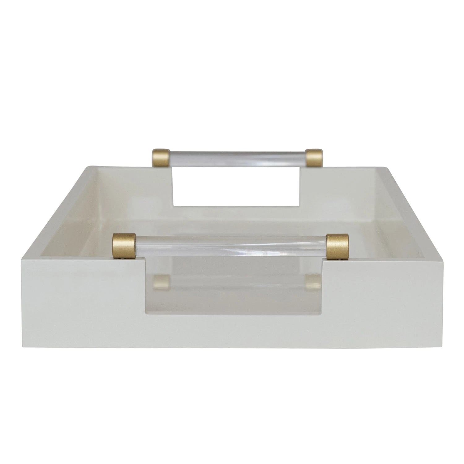 Laquered Tray with Acrylic & Metal Handles