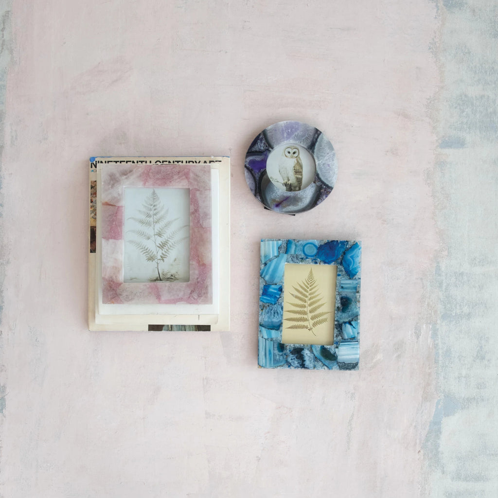 Agate Photo Frame, Pink