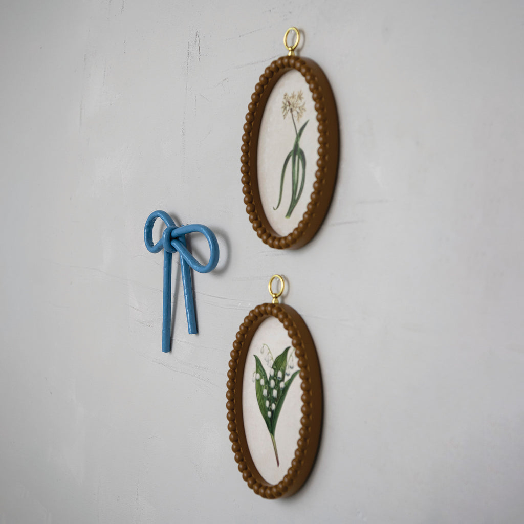 Oval Bobbin Framed Botanical Prints – Pair