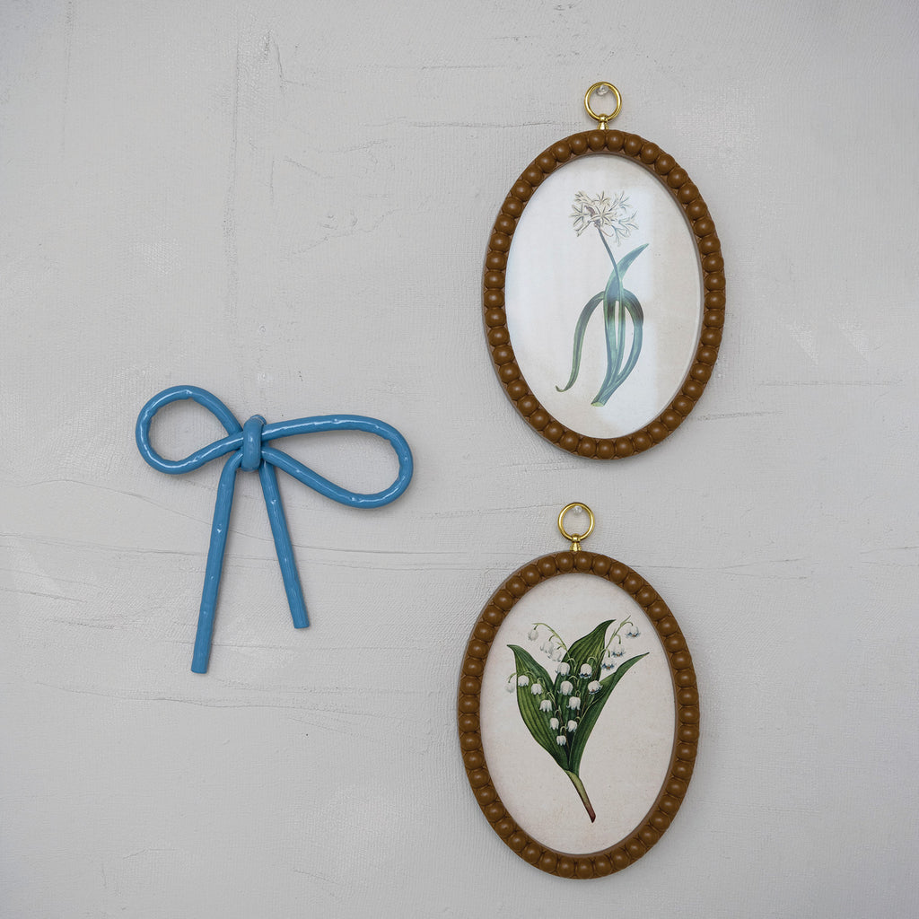 Oval Bobbin Framed Botanical Prints – Pair
