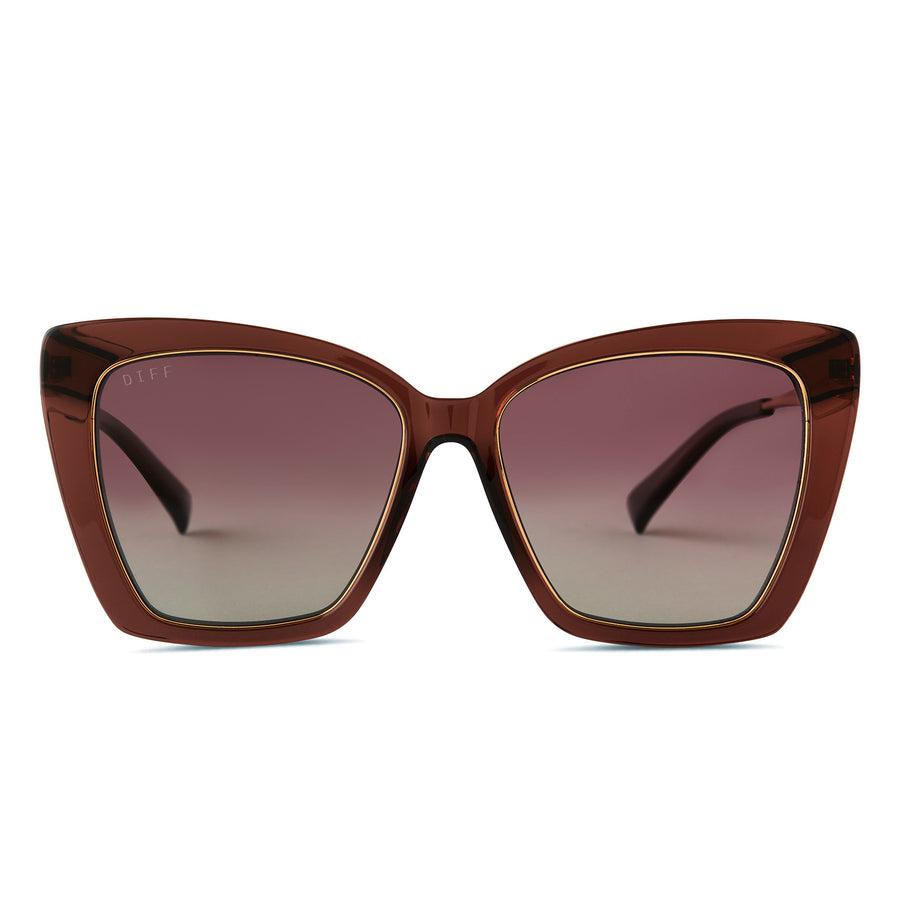 DIFF EYEWEAR Becky IV Amber Tortoise + Brown Gradient Polarized