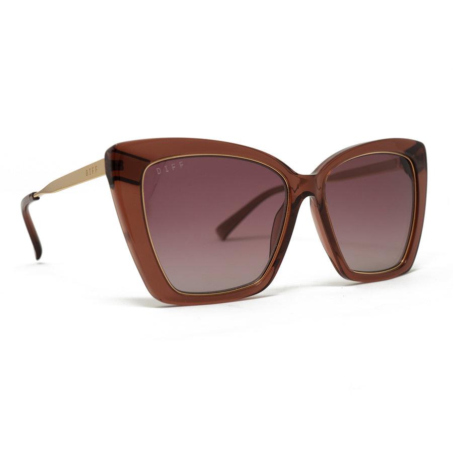 DIFF EYEWEAR Becky IV Amber Tortoise + Brown Gradient Polarized