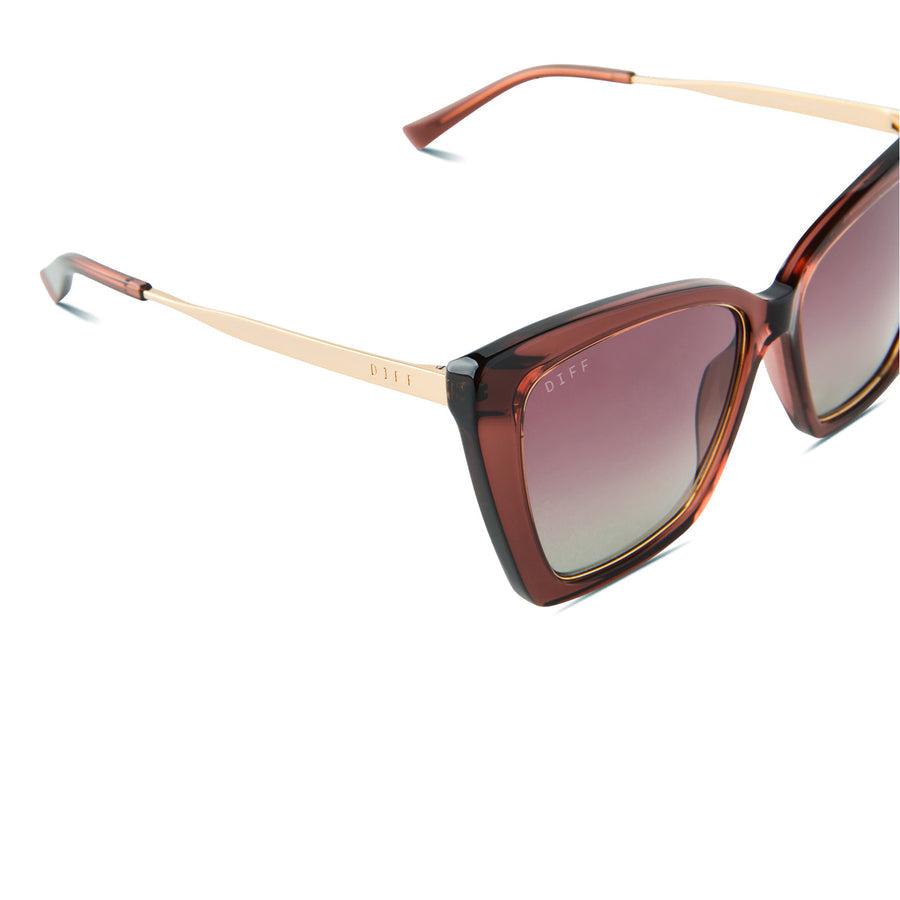 DIFF EYEWEAR Becky IV Amber Tortoise + Brown Gradient Polarized