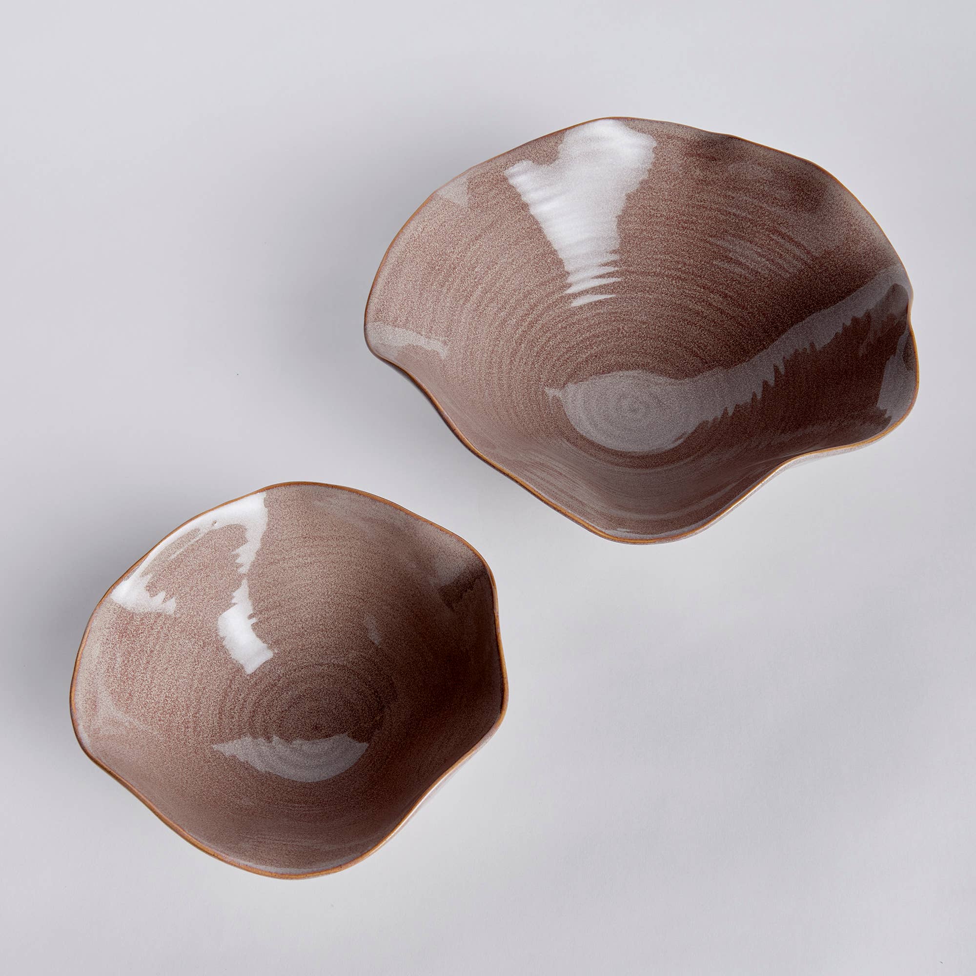 Rivo Decorative Bowls, Set of 2, Plum