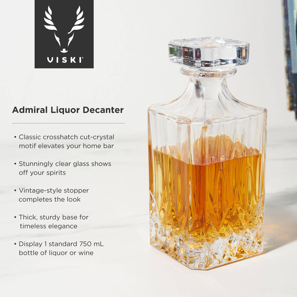 Admiral™ Vintage Style Crystal Liquor Decanter