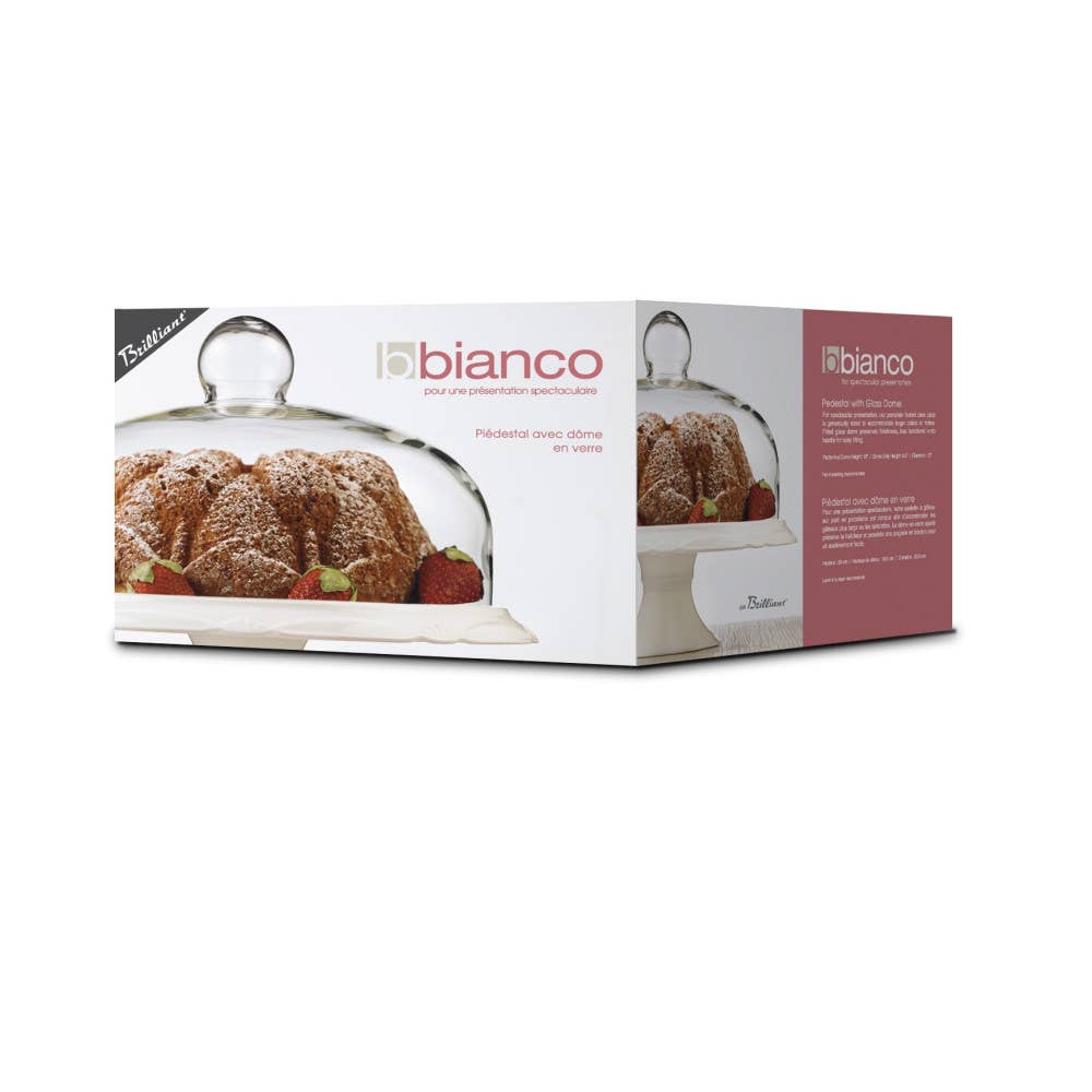 Bianco Pedestal Cake Plate and Dome 30cm