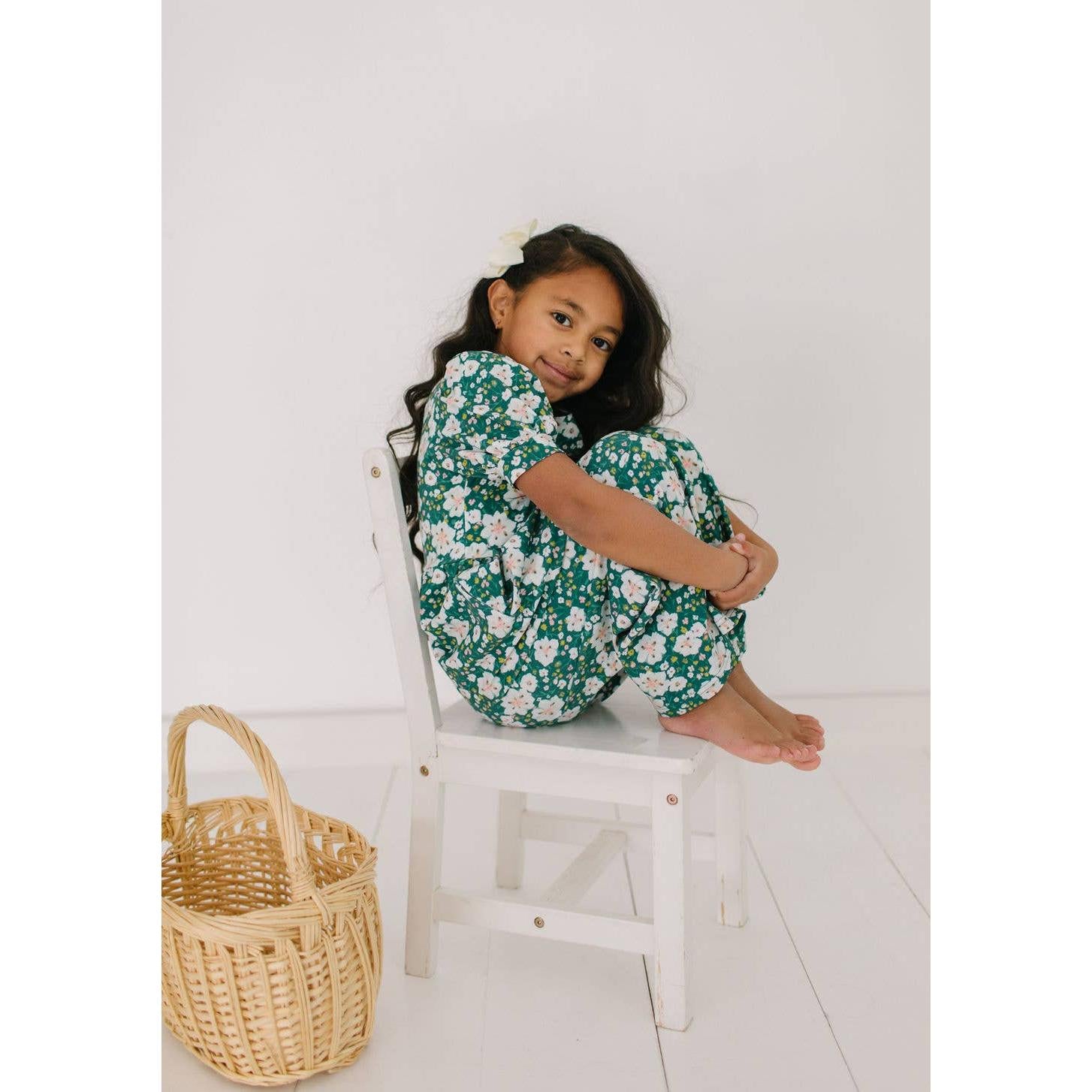 Ollie Jay Puff Leggy Romper in Canyon Flower