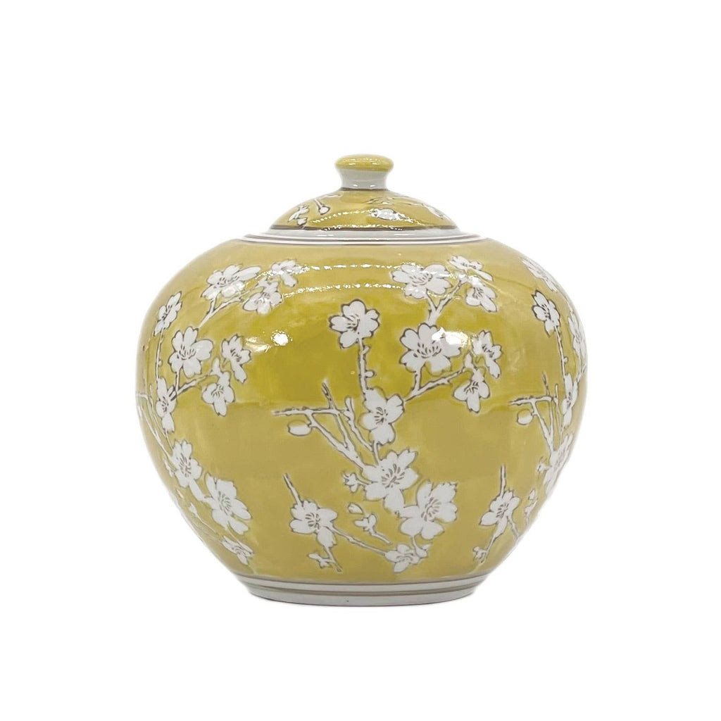 Floral Ceramic Chinoiserie Ginger Jar 8"