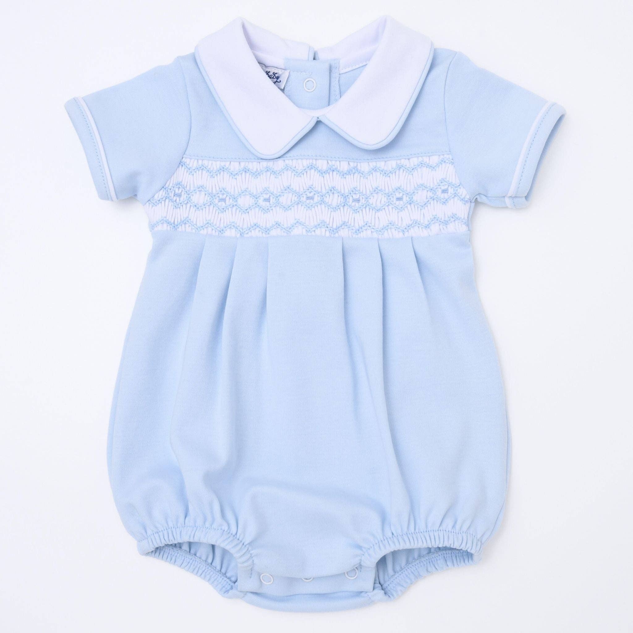 Hudson Smocked Bubble - Light Blue | Baby Shower Jaci Adkison