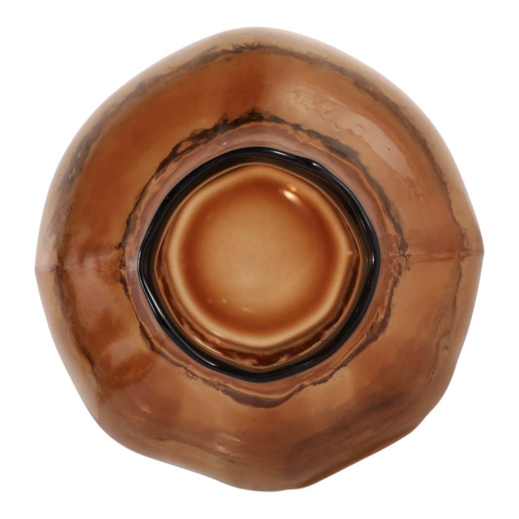 Decorative Vase - Brown Glass Round Decorative Accent, 10 in.