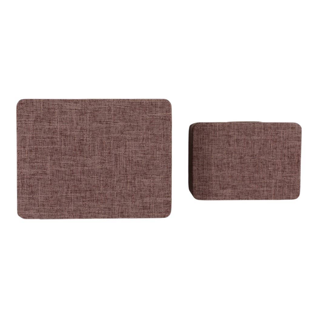 Brown and Gold Rounded-Corner Wood Boxes, Set of 2, 9 in.