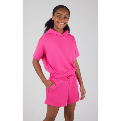 Girls Soft Scuba Hoodie Pullover and Shorts Set