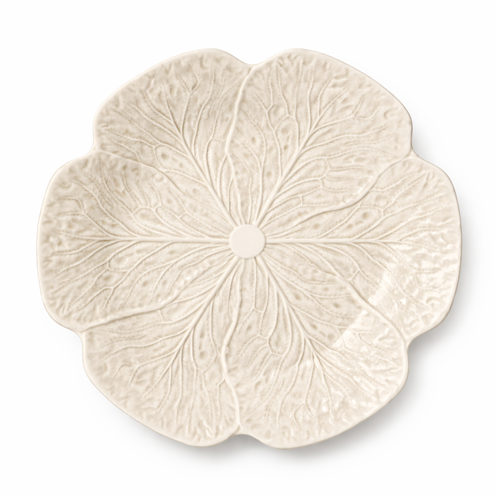 Le Jardin White Cabbage 3-D Round Platter