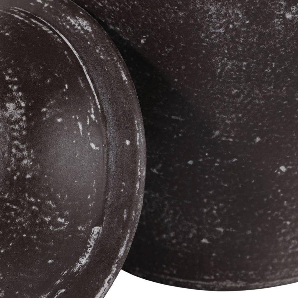 Decorative Jar - Brown Terracotta Container with Lid, 19 in.