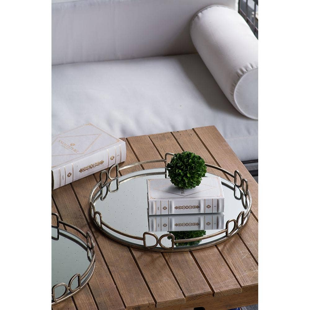 Round Mirror Tray - Large