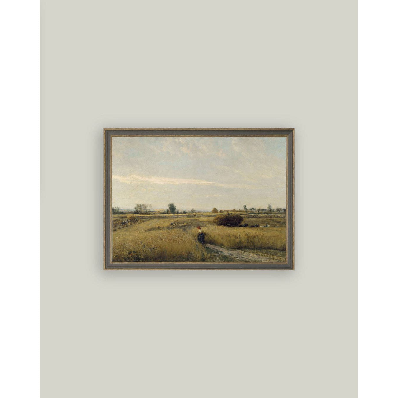 Harvest Landscape Framed Antique Art