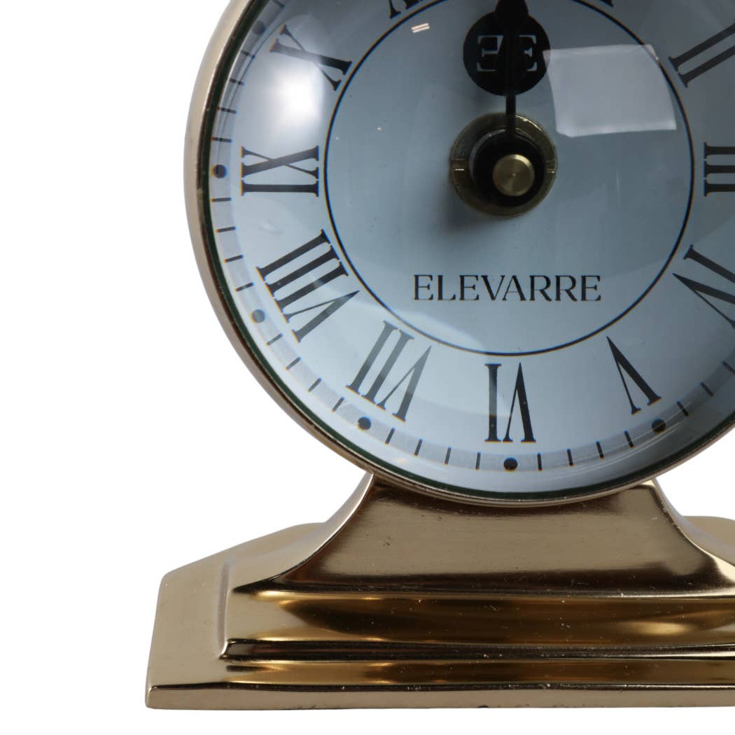 Classic Brass Roman Numeral Table Clock