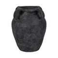 Decorative Vase - Black Pottery Amphora Multi-Handle Jug, 12 in.