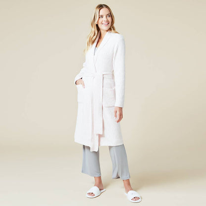 Soft and Plush 38" Marshmallow Rib Women's Wrap Robe