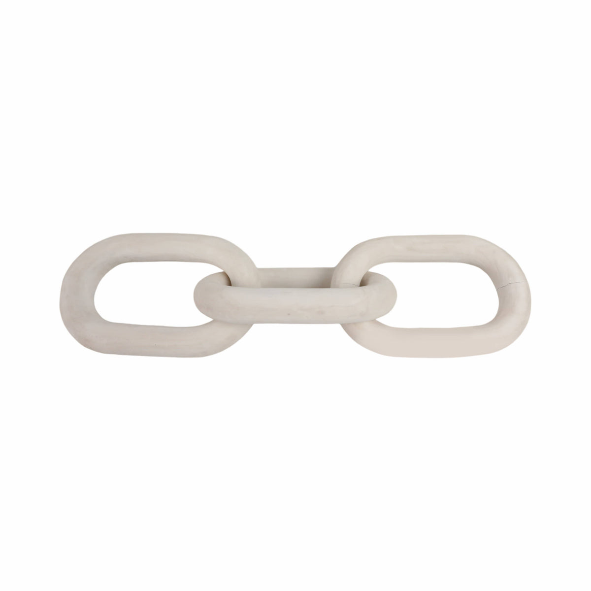 Sculpture - White Wood Interlocking 3-Chain Link, 28 in.