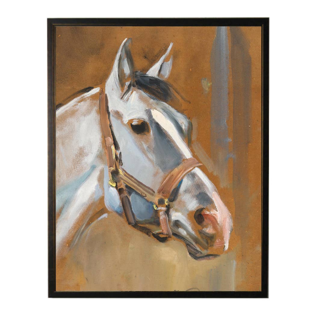 Vintage Horse Portrait Framed Print by Antique Curiosities Inc