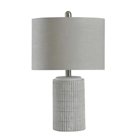 Egg Shell Carved Ceramic Column Table Lamp