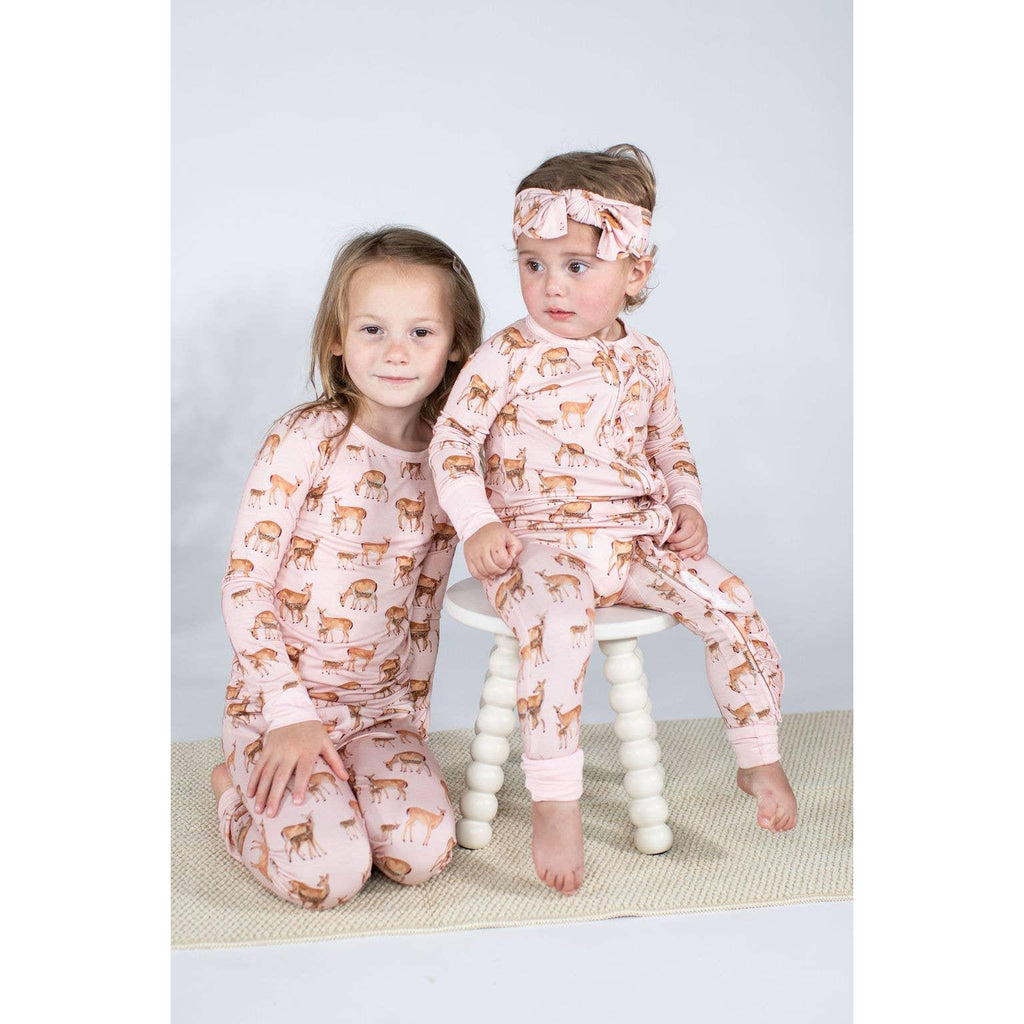 Convertible Zip PJ with Ruffles, Does & Fawns