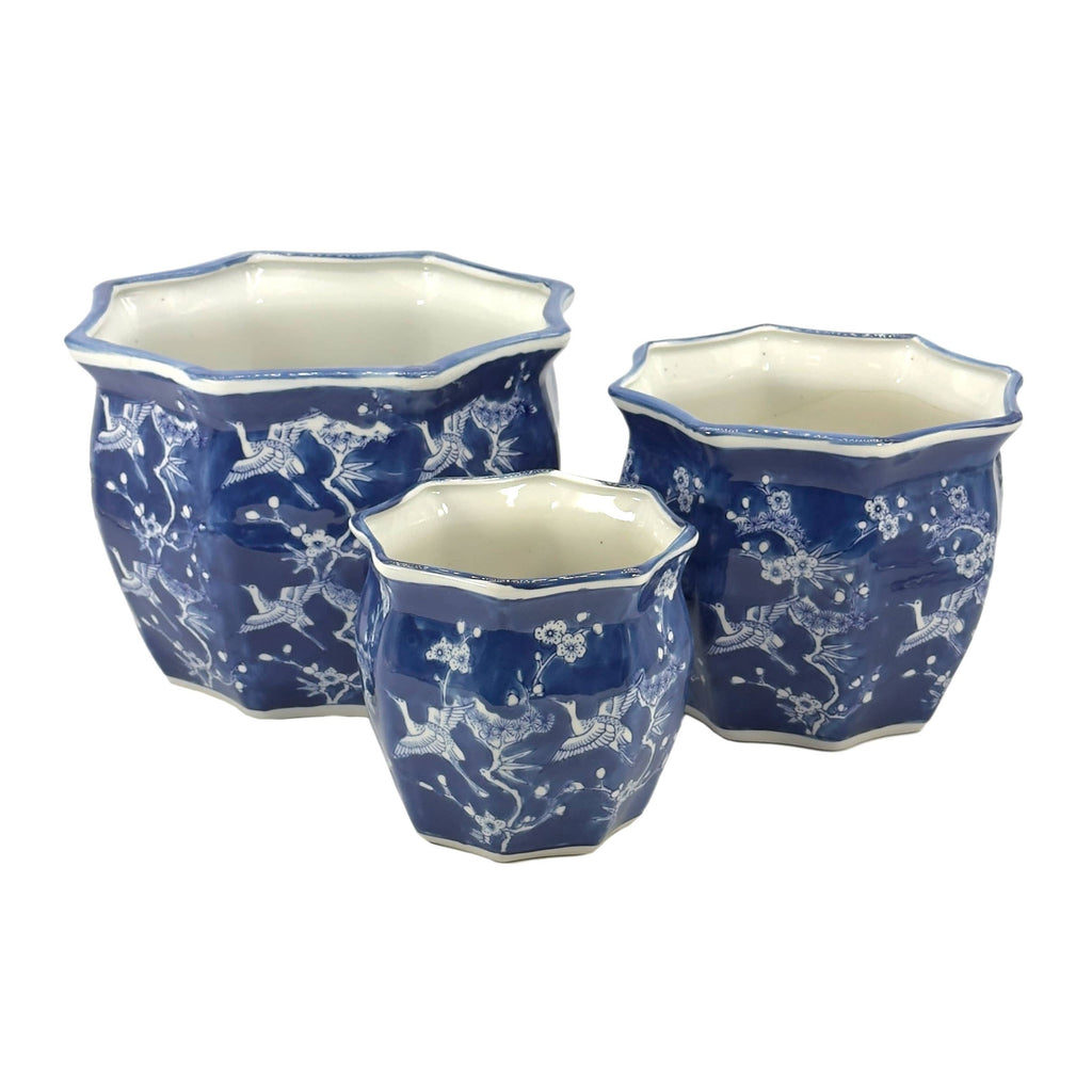 Ceramic Chinoiserie Planter Pots